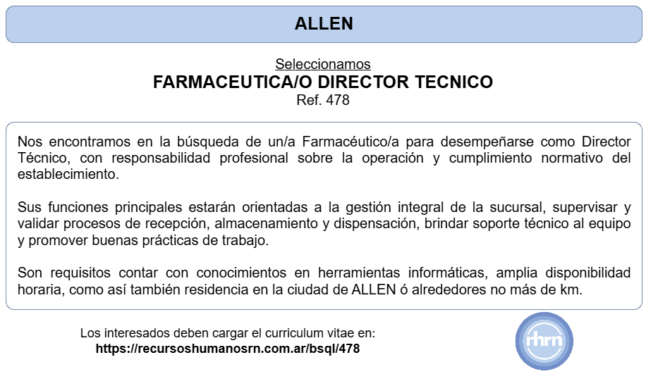 Farmacéutico/a DT Allen